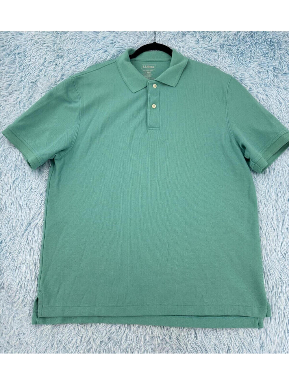 LL BEAN MENS POLO SHIRT SHORT SLEEVE TRADITIONAL FIT  SUMMER SIZE L GREEN